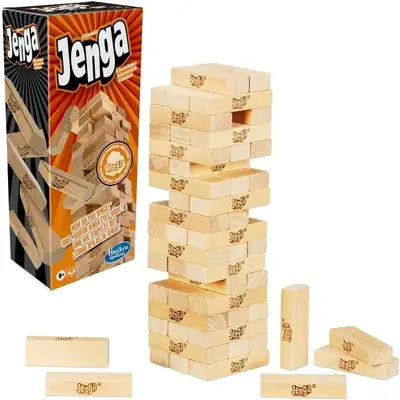 Classic Jenga Wooden Stacking Tower Board Game for Kids & Adults Jenga Classic Stacking Game – Fun for All Ages!