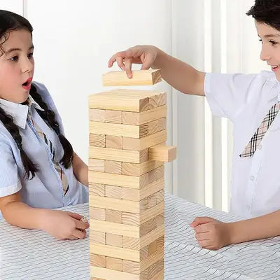Classic Jenga Wooden Stacking Tower Board Game for Kids & Adults Jenga Classic Stacking Game – Fun for All Ages!